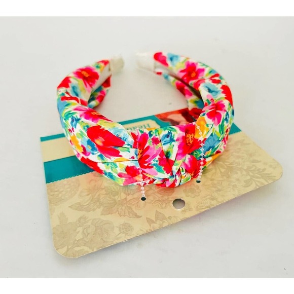 Pioneer Woman | Blue Breezy Blossom Vintage Floral Headbands Set of 3 Red Blue - Picture 5 of 9